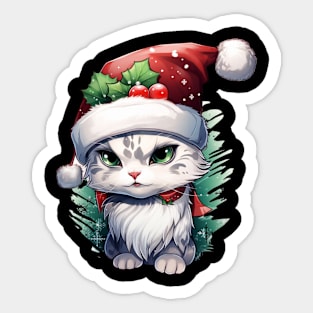 Christmas Cat - Winter Holiday Gift Sticker